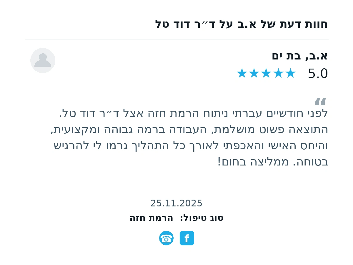 מקום לתמונת חוות דעת ראשונה על ד״ר דוד טל