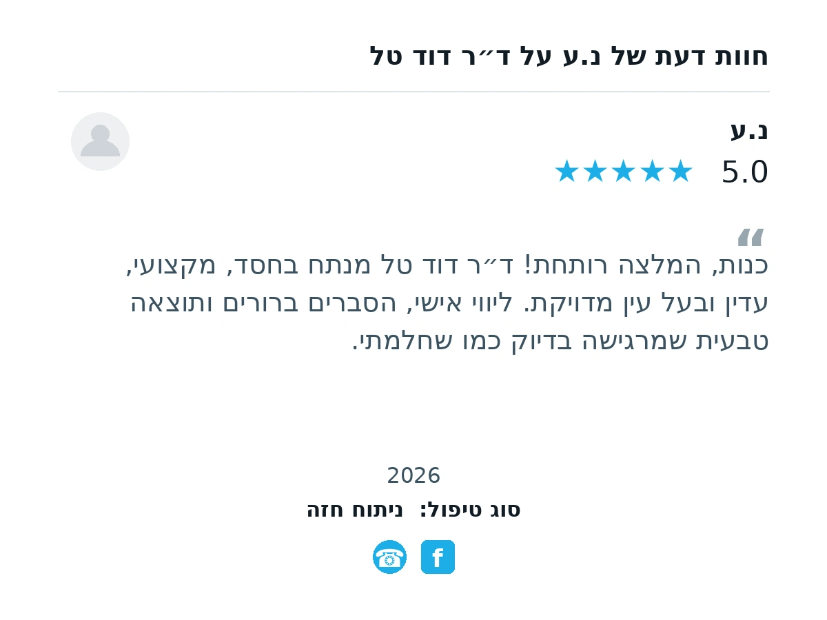 מקום לתמונת חוות דעת ראשונה על ד״ר דוד טל